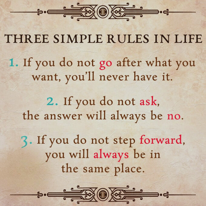 THREE SIMPLE RULES IN LIFE
