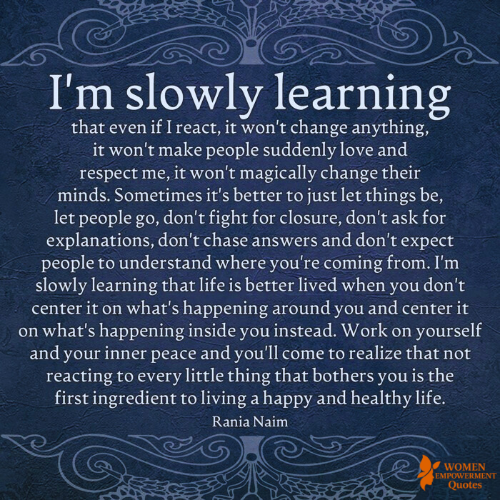 THE PEACE IN NOT REACTING: HOW LETTING GO SETS YOU FREE