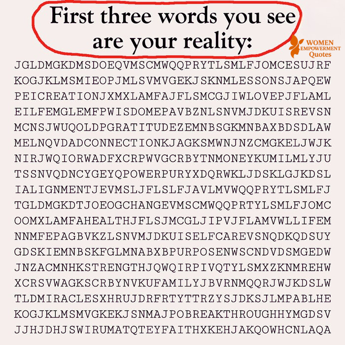 The First Words of Truth: What You See Reflects Who You Are