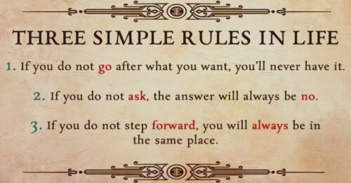 THREE SIMPLE RULES IN LIFE