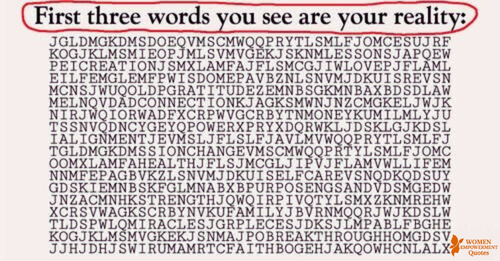 The First Words of Truth: What You See Reflects Who You Are
